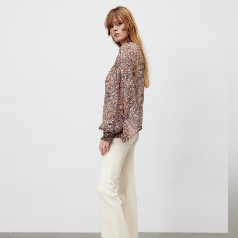 💫 Zara Boho Paisley Print Blouse 💫 - Picture 5 of 8